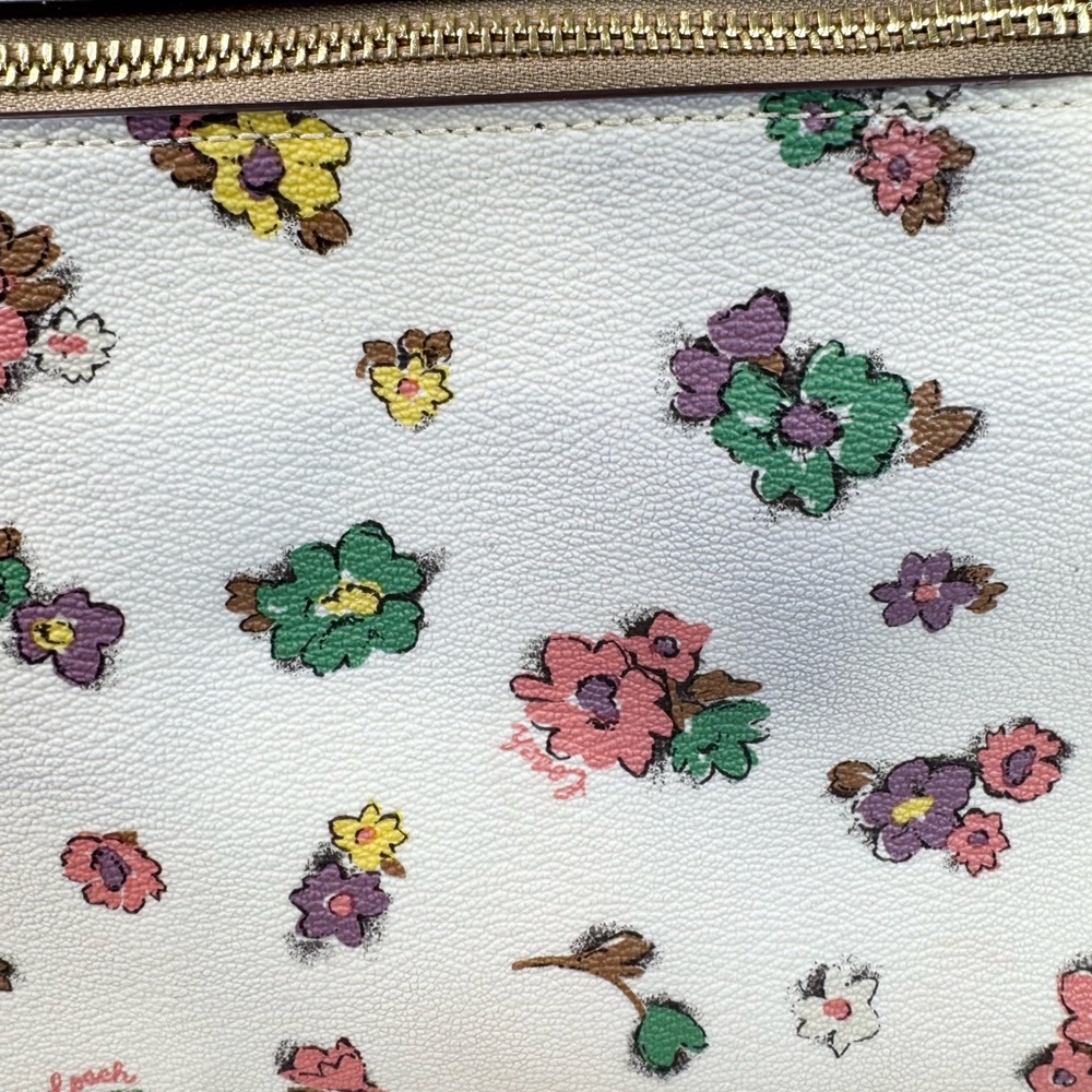 Coach Gallery Tote With Spaced Floral Field Print Chalk CA618 - Picture 9 of 12